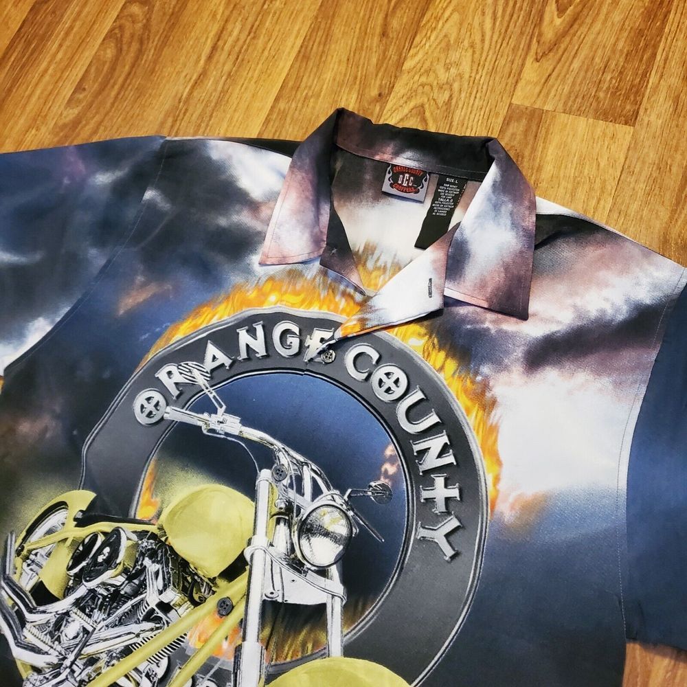 Vintage Orange County Choppers‎ Shirt Men Large Big Logo Motorcycle Y2K 2004